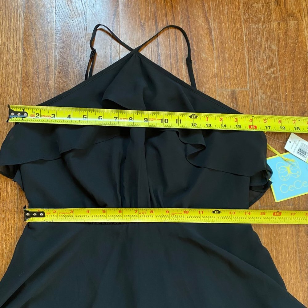 Cece Dress Size 4 Small Chiffon Tiered Halter Cocktail Party Evening Midi Lilli - Picture 9 of 11